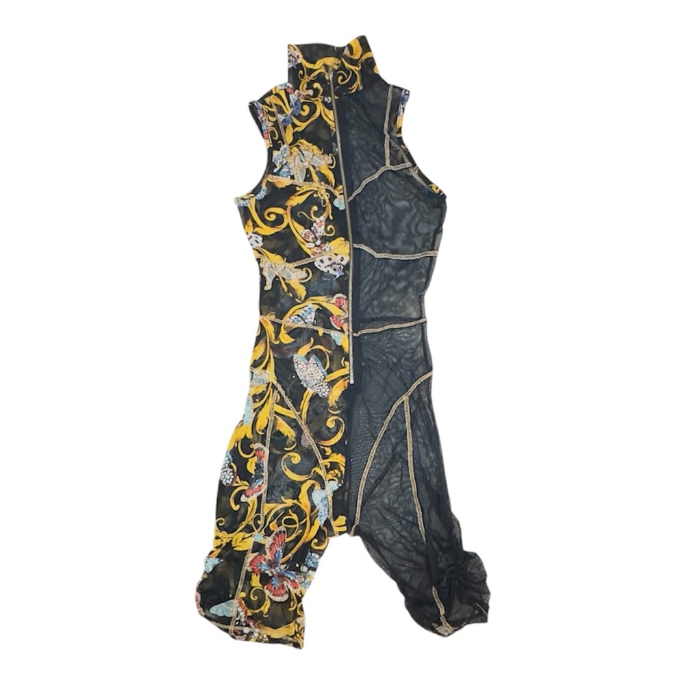 Black and Gold Sleeveless Jumpsuit